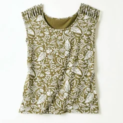 T-shirt laçage épaules imprimé bicolore, maille