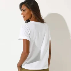 T-shirt loose col rond, manches courtes