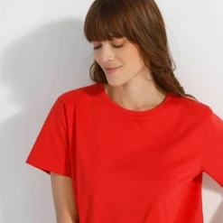 T-shirt "loose" en coton, uni