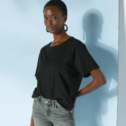 T-shirt "loose" en coton, uni