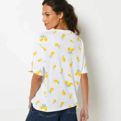 T-shirt loose imprimé citrons, jersey