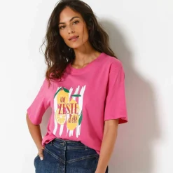 T-shirt loose imprimé "un zeste d'été", jersey