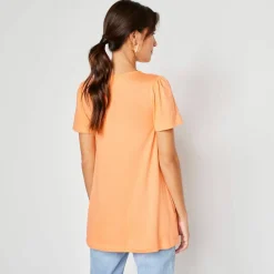 T-shirt macramé manches courtes