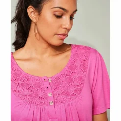 T-shirt macramé manches courtes