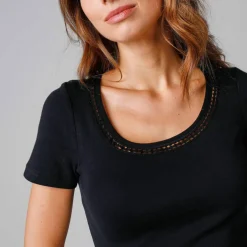 T-shirt macramé manches courtes - lot de 2