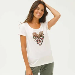 T-shirt manches courtes, imprimé cœur