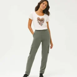 T-shirt manches courtes, imprimé cœur