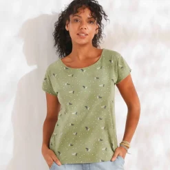 T-shirt manches courtes, imprimé minimaliste