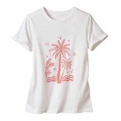 T-shirt manches courtes imprimé palmiers