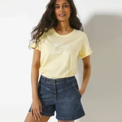 T-shirt manches courtes, imprimé palmiers devant