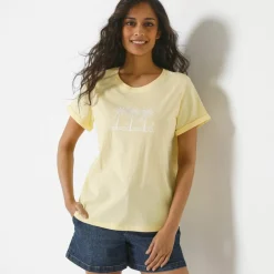 T-shirt manches courtes, imprimé palmiers devant