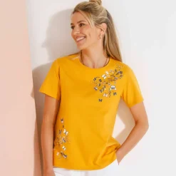 T-shirt manches courtes imprimé papillon