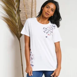 T-shirt manches courtes imprimé papillon