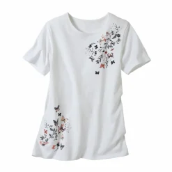 T-shirt manches courtes imprimé papillon