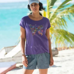 T-shirt manches courtes, imprimé placé 