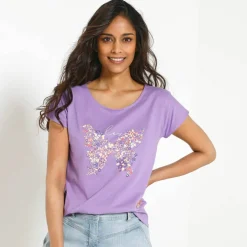 T-shirt manches courtes, imprimé placé 
