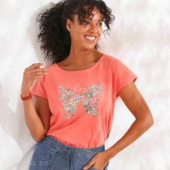 T-shirt manches courtes, imprimé placé 