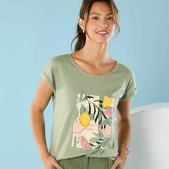 T-shirt manches courtes imprimé placé, Spécial Petites