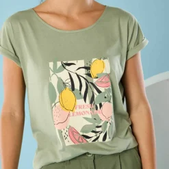 T-shirt manches courtes imprimé placé, Spécial Petites