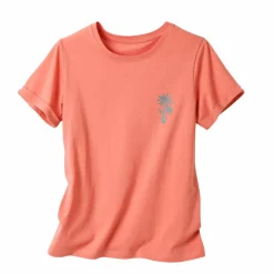 T-shirt manches courtes, imprimé poitrine palmiers