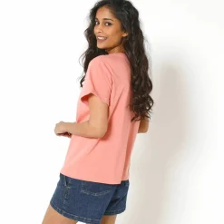 T-shirt manches courtes, imprimé poitrine palmiers