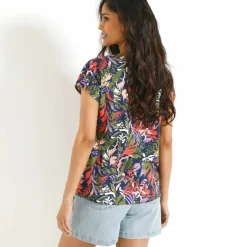 T-shirt manches courtes, imprimé tropical