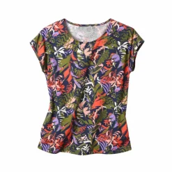 T-shirt manches courtes, imprimé tropical