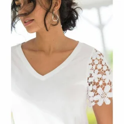 T-shirt manches courtes, macramé