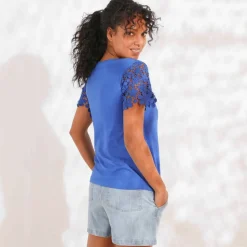 T-shirt manches courtes, macramé