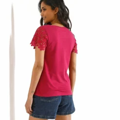 T-shirt manches courtes, macramé