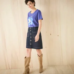 T-shirt manches courtes print placé