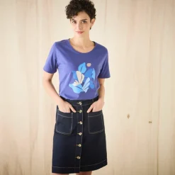 T-shirt manches courtes print placé