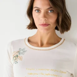 T shirt manches longues imprimé fleuri