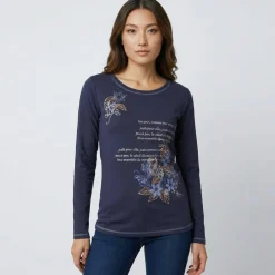 T shirt manches longues imprimé fleuri