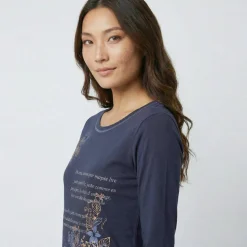 T shirt manches longues imprimé fleuri