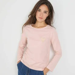 T-shirt marinière manches longues, brodé 