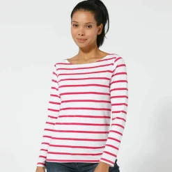 T-shirt marinière manches longues, coton biologique(**)