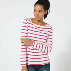T-shirt marinière manches longues, coton biologique(**)