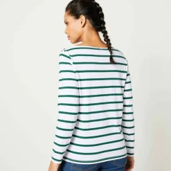 T-shirt marinière manches longues, coton biologique(**)