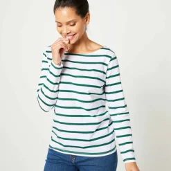 T-shirt marinière manches longues, coton biologique(**)