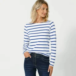 T-shirt marinière manches longues, coton biologique(**)