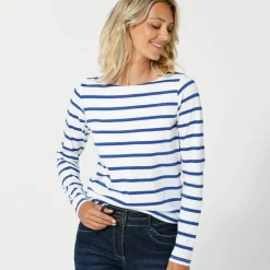 T-shirt marinière manches longues, coton biologique(**)