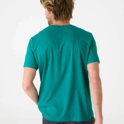 T-shirt poche uni col rond manches courtes