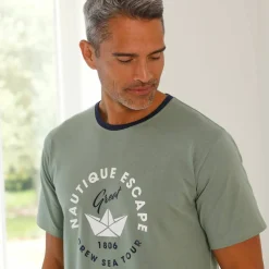 T-shirt pyjama imprimé manches courtes