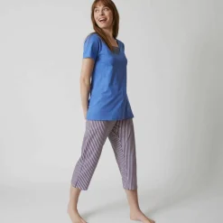 T- shirt pyjama manches courtes motif floral imprimé