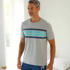 T-shirt pyjama manches courtes rayures