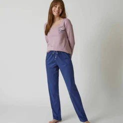 T-shirt pyjama manches longues motif floral imprimé