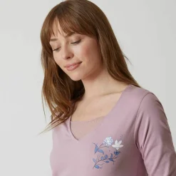 T-shirt pyjama manches longues motif floral imprimé