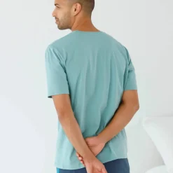 T-shirt pyjama motif devant manches courtes