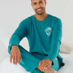 T-shirt pyjama motif poitrine manches longues